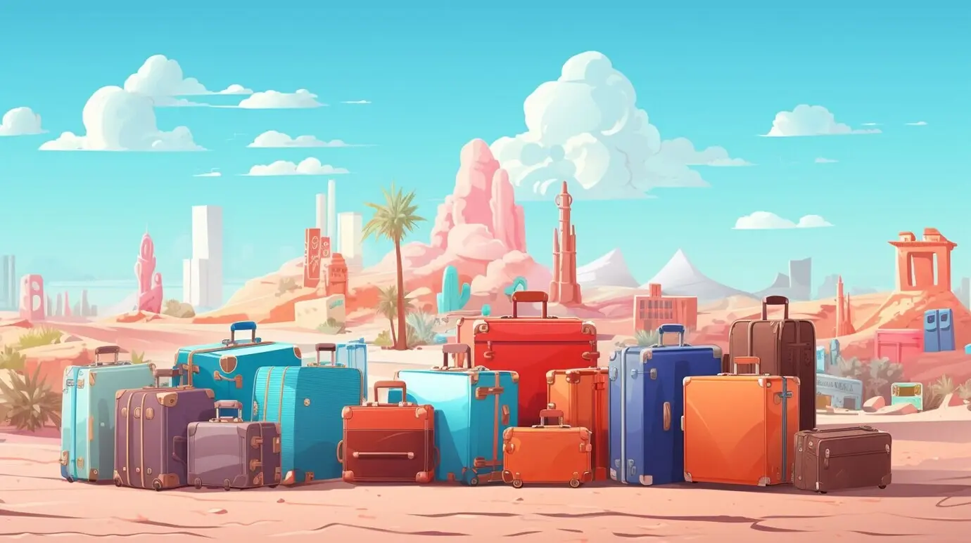 Cartoonhafte Gepäckanordnung